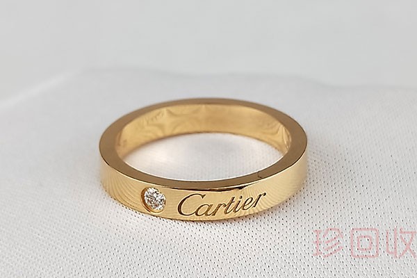 卡地亚Cartier签名款玫瑰金单钻戒指