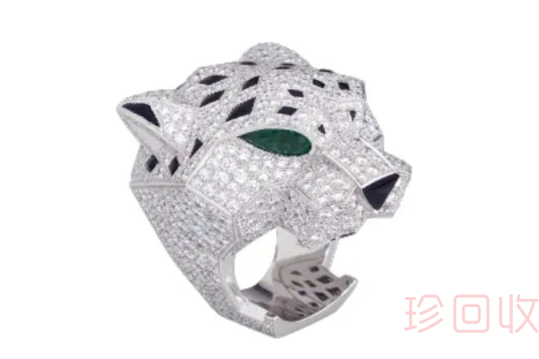 卡地亚祖母绿镂空钻石戒指